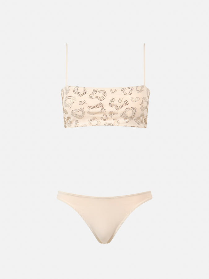 Mc2 Saint Barth Bikini donna a fascia animalier Athena Naomi con strass Sottocosto
