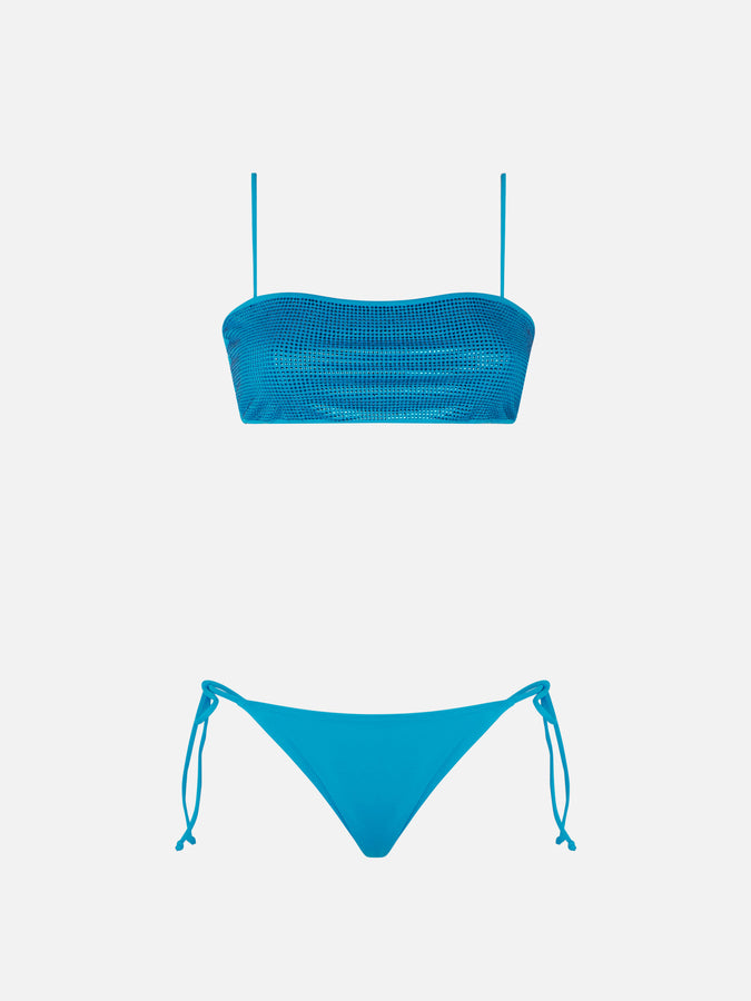 Mc2 Saint Barth Bikini da donna fascia turchese con strass Outlet