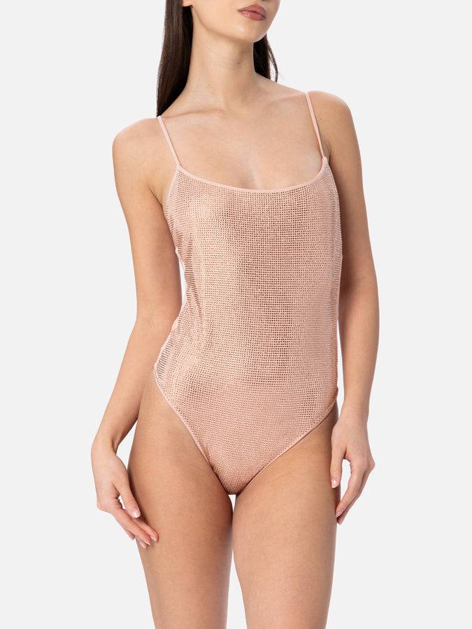 Mc2 Saint Barth Costume intero da donna chiaro Cecille con strass