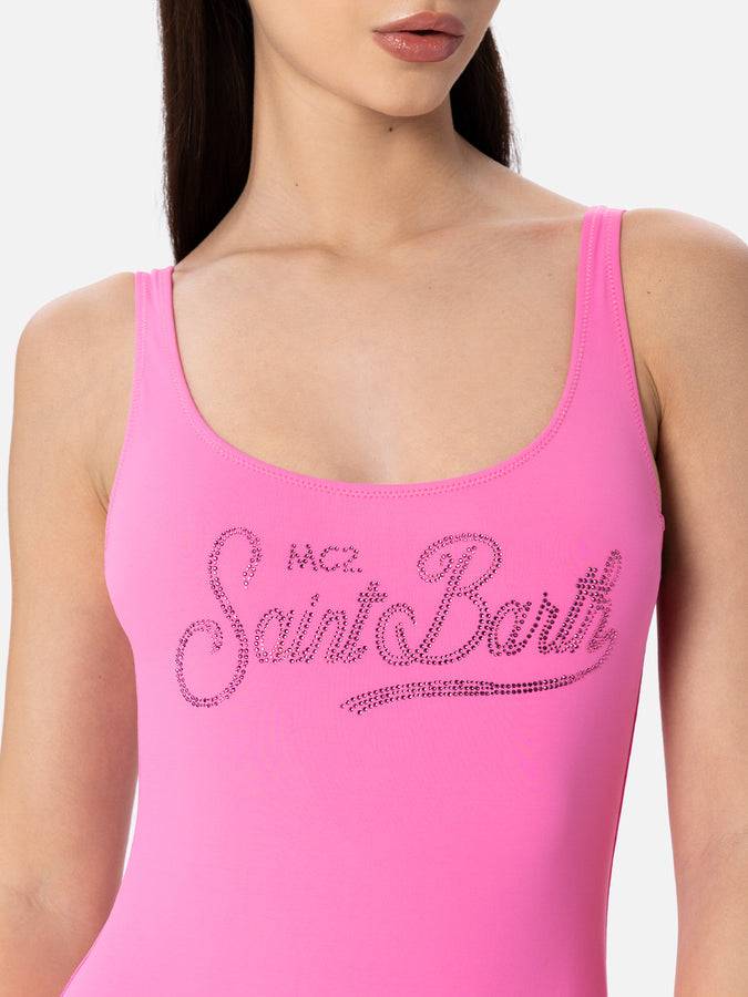 Mc2 Saint Barth Costume intero da donna Lora con schiena scoperta e strass Hotsell