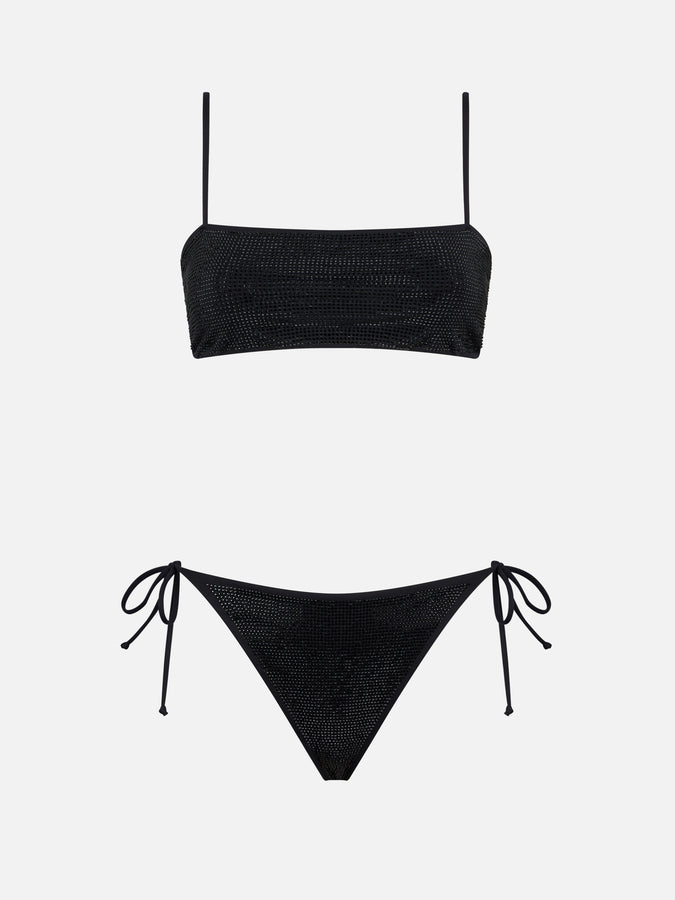 Mc2 Saint Barth Bikini da donna a fascia nero con strass I Più Venduti