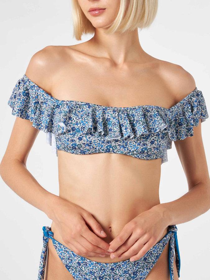 Mc2 Saint Barth Bikini spalle scoperte con stampa floreale | EDIZIONE SPECIALE LIBERTY Nuovo