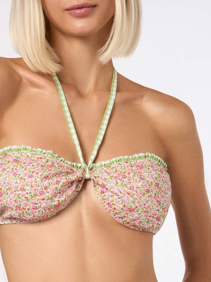 Mc2 Saint Barth Bikini da donna a triangolo con stampa Liberty | Realizzato con tessuto Liberty Qualità