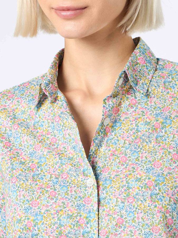 Mc2 Saint Barth Camicia over da donna in cotone con stampa Emma & Georgina Brigitte | REALIZZATO CON TESSUTO LIBERTY Promozione