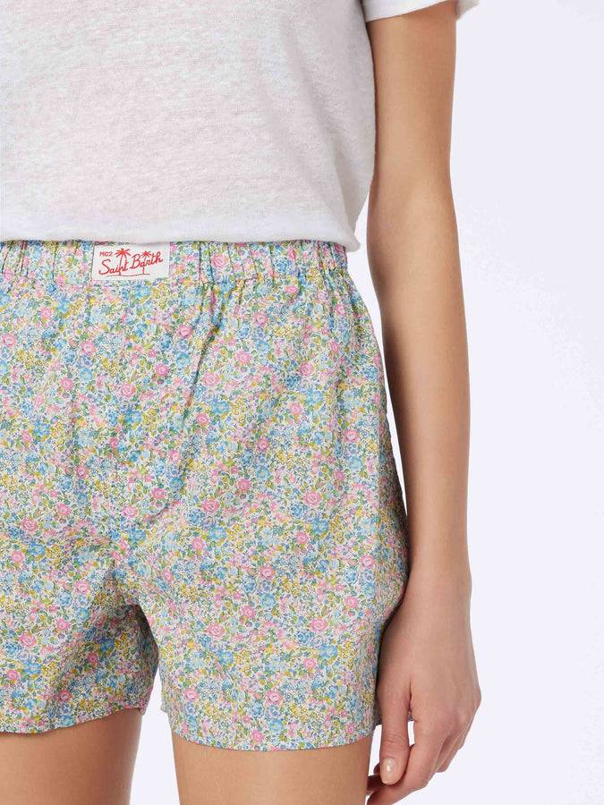 Mc2 Saint Barth Pantaloncini da donna Boxy in cotone stampa Emma & Georgina | REALIZZATO CON TESSUTO LIBERTY Spedizione Gratuita