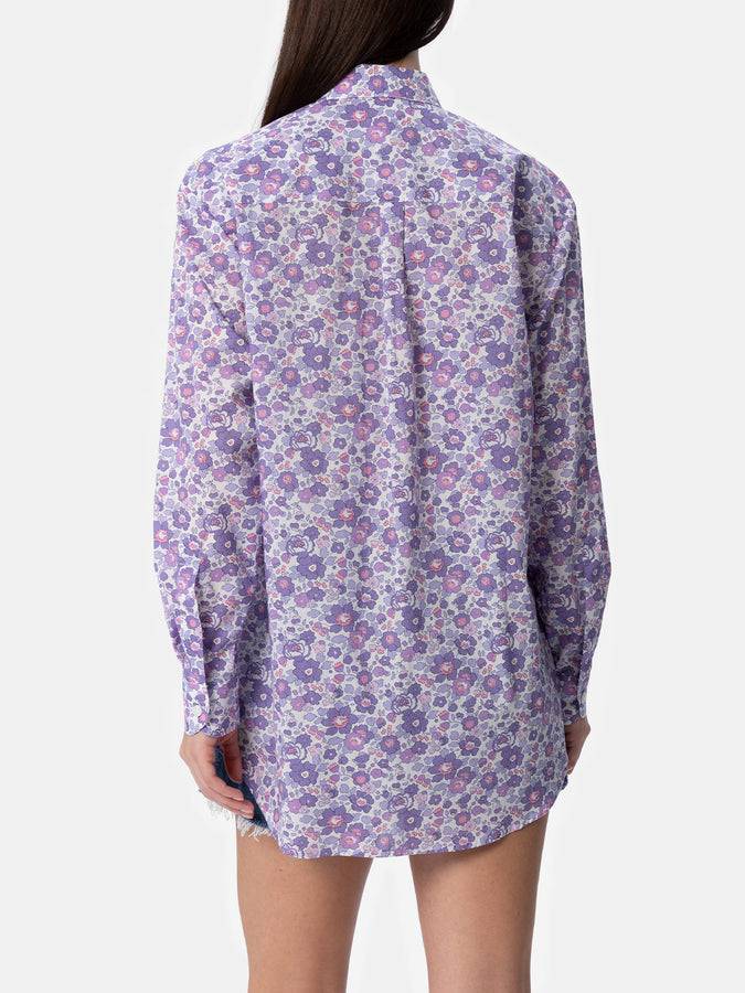 Mc2 Saint Barth Camicia over da donna in cotone stampa Betsy Brigitte | REALIZZATA CON TESSUTO LIBERTY Pezzi Unici