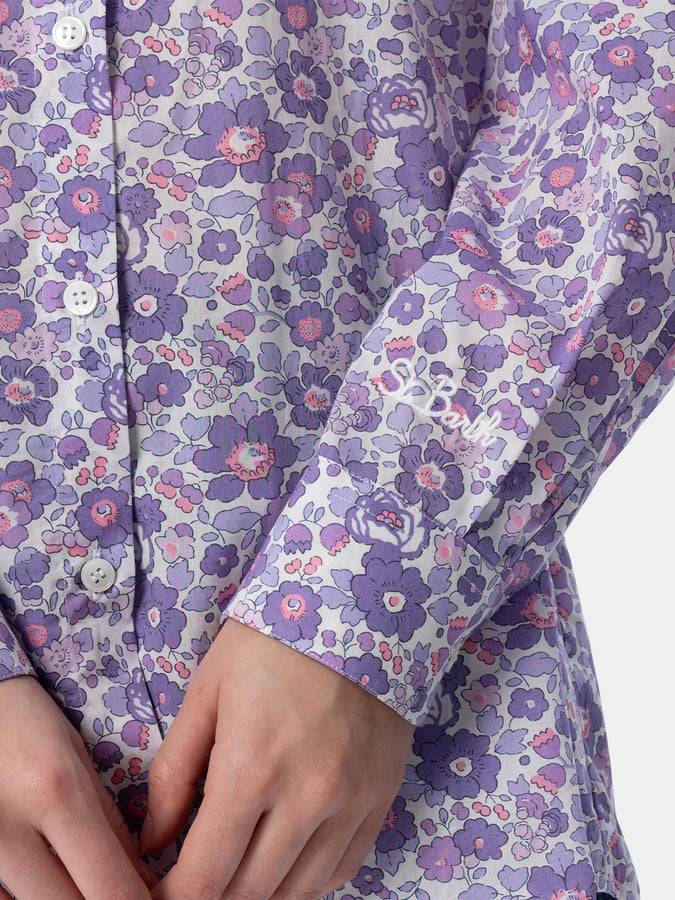 Mc2 Saint Barth Camicia over da donna in cotone stampa Betsy Brigitte | REALIZZATA CON TESSUTO LIBERTY Pezzi Unici