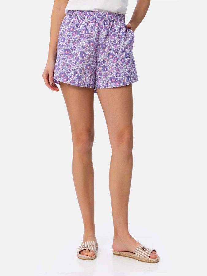 Mc2 Saint Barth Pantaloncini pull up da donna Betsy in cotone Meave | REALIZZATO CON TESSUTO LIBERTY