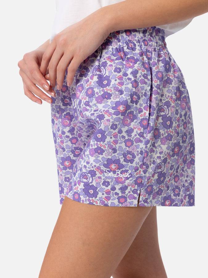 Mc2 Saint Barth Pantaloncini pull up da donna Betsy in cotone Meave | REALIZZATO CON TESSUTO LIBERTY Soddisfazione Garantita