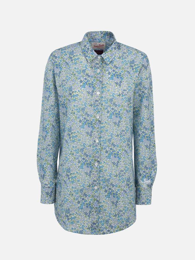 Mc2 Saint Barth Camicia over da donna in cotone stampa Joanna Luise Brigitte | REALIZZATA CON TESSUTO LIBERTY Negozi Online