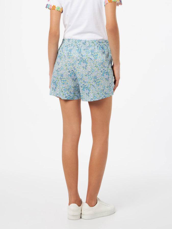 Mc2 Saint Barth Pantaloncini pull up da donna Joanna Luise in cotone Meave | REALIZZATO CON TESSUTO LIBERTY Acquista Ora