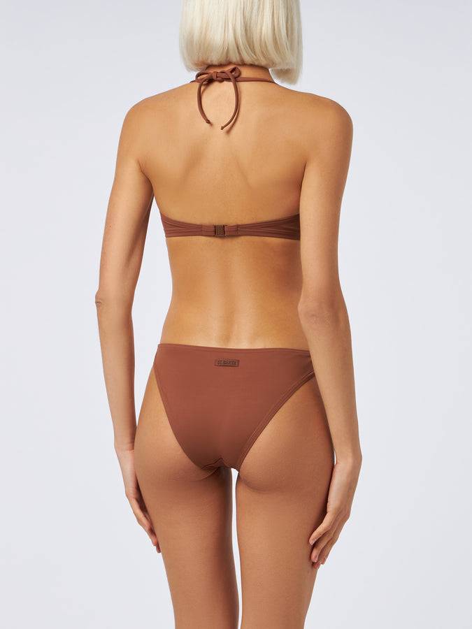 Mc2 Saint Barth Woman brown triangle bralette bikini Gaia Maia Sconto