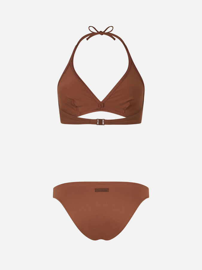 Mc2 Saint Barth Woman brown triangle bralette bikini Gaia Maia Sconto