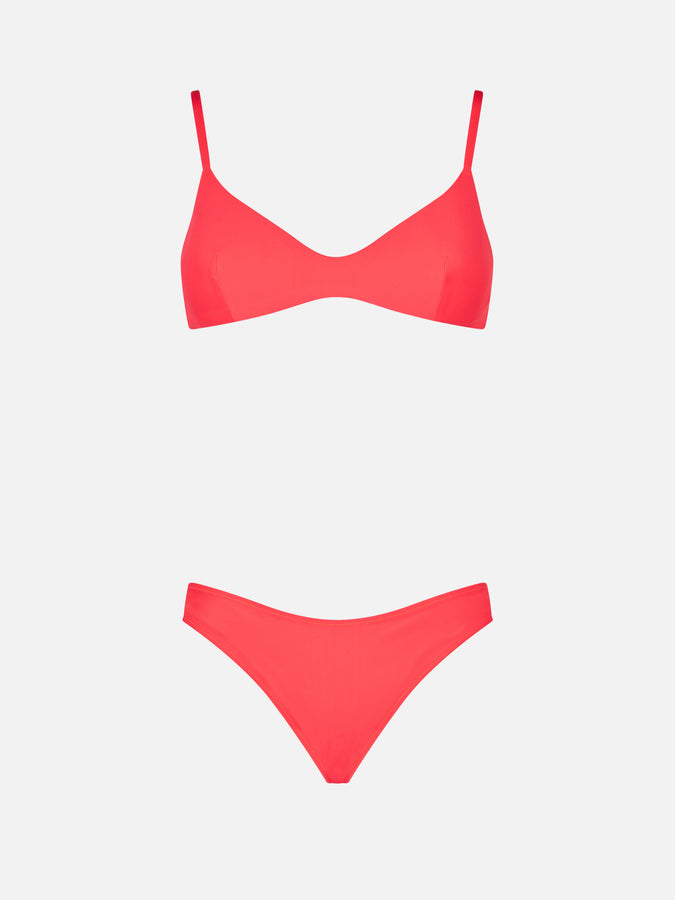 Mc2 Saint Barth Bikini da donna a bralette rosso fluo In Vendita
