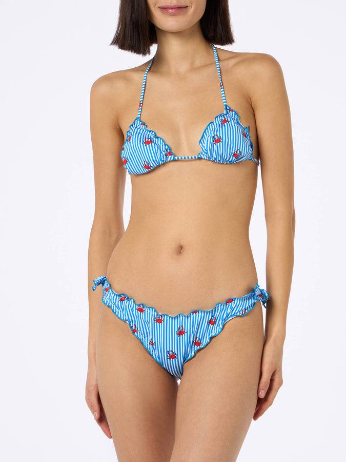 Mc2 Saint Barth Woman triangle classic bikini Sarius with crab print I Più Venduti