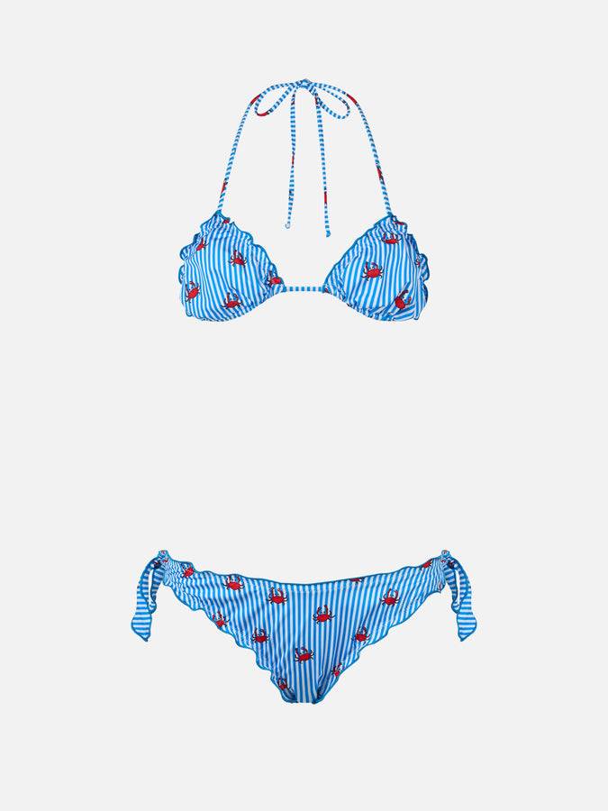 Mc2 Saint Barth Woman triangle classic bikini Sarius with crab print I Più Venduti