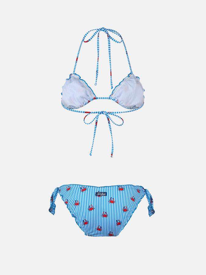 Mc2 Saint Barth Woman triangle classic bikini Sarius with crab print I Più Venduti
