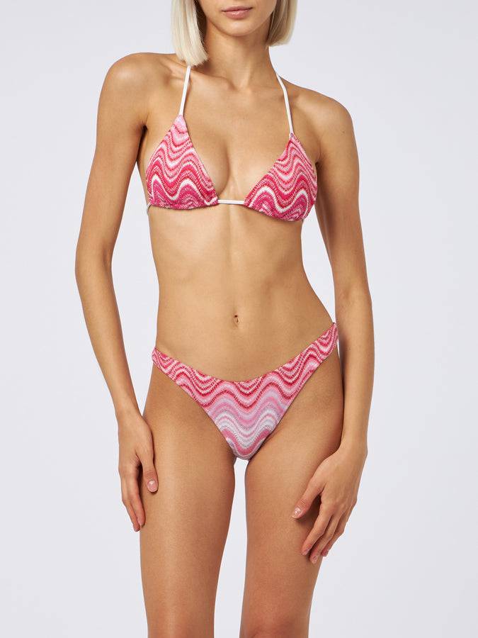 Mc2 Saint Barth Bikini donna a triangolo in maglia raschel Leah Naomi Nuova