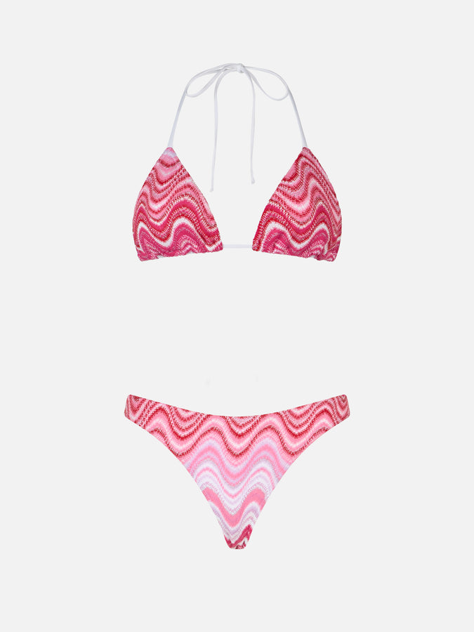 Mc2 Saint Barth Bikini donna a triangolo in maglia raschel Leah Naomi Nuova