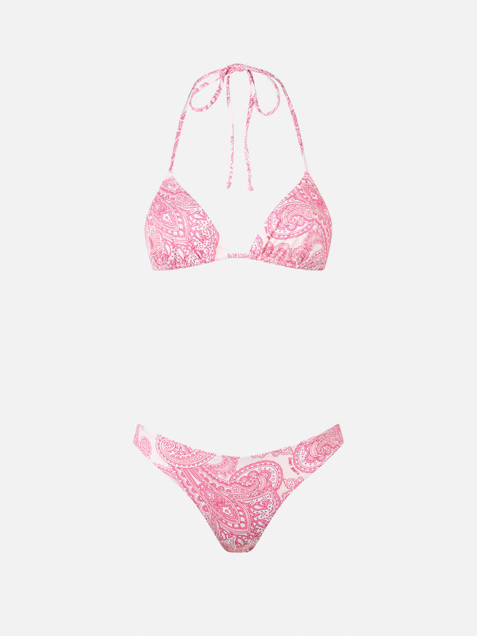 Mc2 Saint Barth Bikini donna triangolo paisley rosa Leah Lido Moda