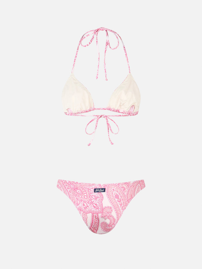Mc2 Saint Barth Bikini donna triangolo paisley rosa Leah Lido Moda