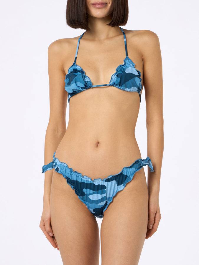 Mc2 Saint Barth Woman denim camouflage triangle classic bikini Sarius 2025