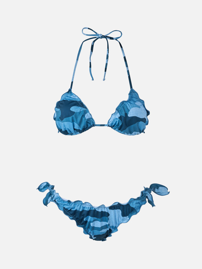 Mc2 Saint Barth Woman denim camouflage triangle classic bikini Sarius 2025