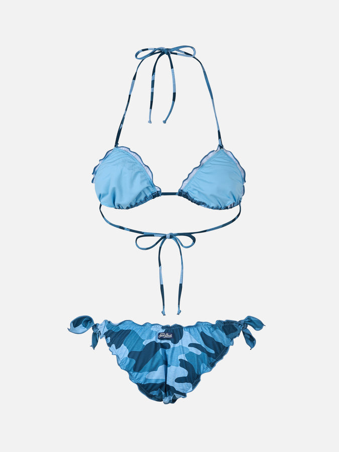 Mc2 Saint Barth Woman denim camouflage triangle classic bikini Sarius 2025