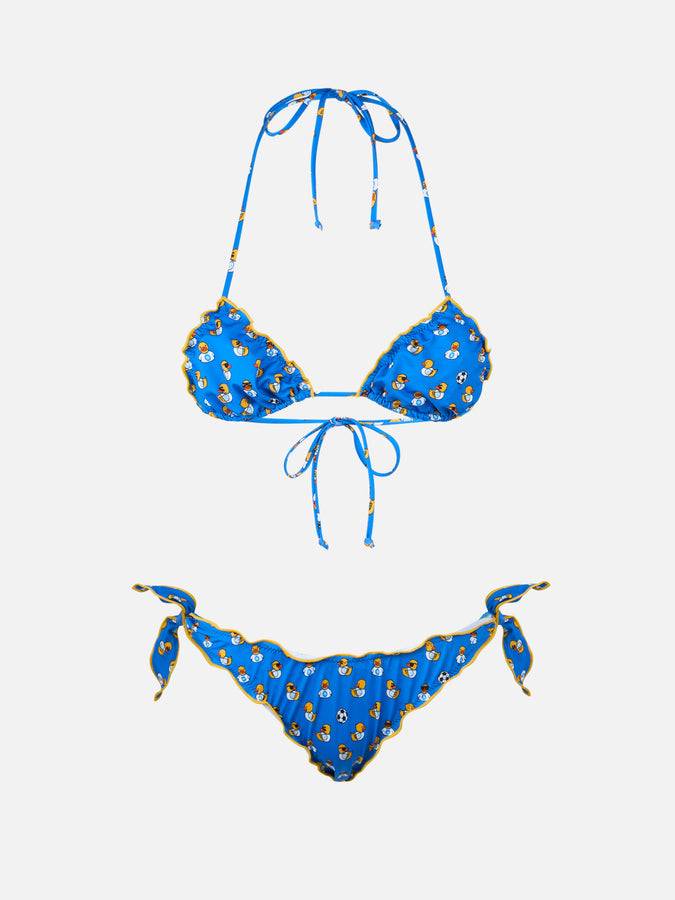 Mc2 Saint Barth Woman Ducky Napoli print triangle classic bikini Sarius | SSC NAPOLI SPECIAL EDITION In Saldo