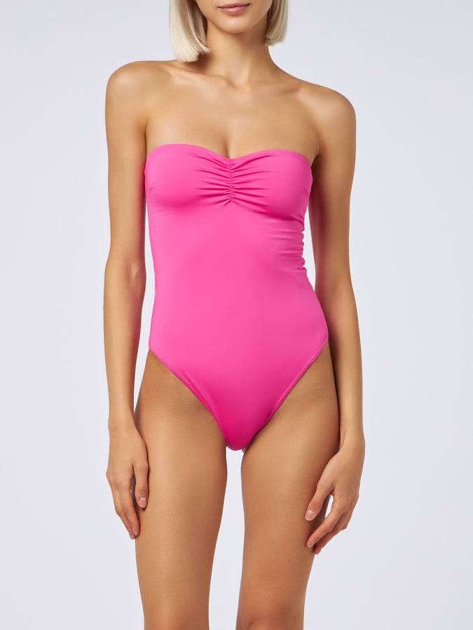 Mc2 Saint Barth Women fuscia strapless one piece swimsuit Soleil Promozione Limitata