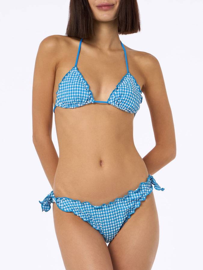 Mc2 Saint Barth Bikini donna classico a triangolo in seersucker Sagittarius Moon Vendita