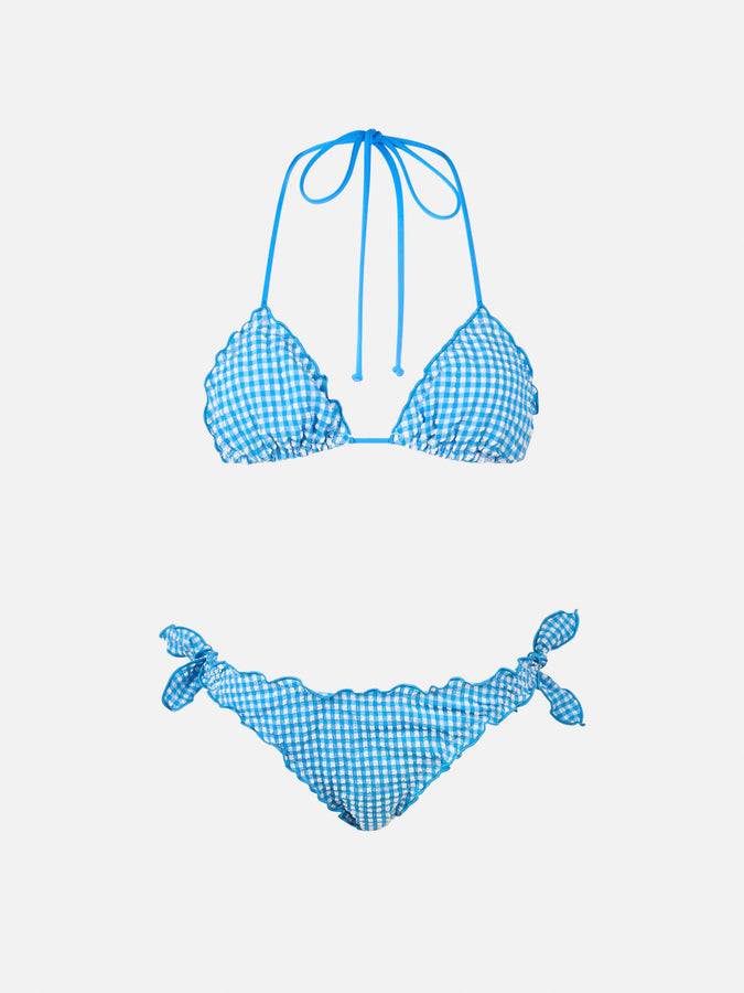 Mc2 Saint Barth Bikini donna classico a triangolo in seersucker Sagittarius Moon Vendita