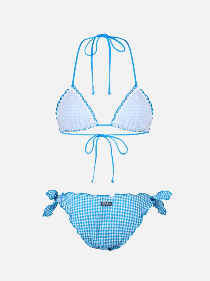 Mc2 Saint Barth Bikini donna classico a triangolo in seersucker Sagittarius Moon Vendita
