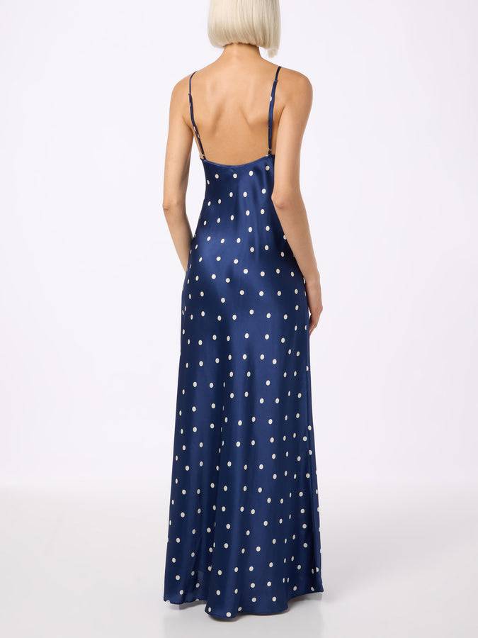 Mc2 Saint Barth Woman pure silk slip dress Ravel with polka dots print Soddisfazione Garantita