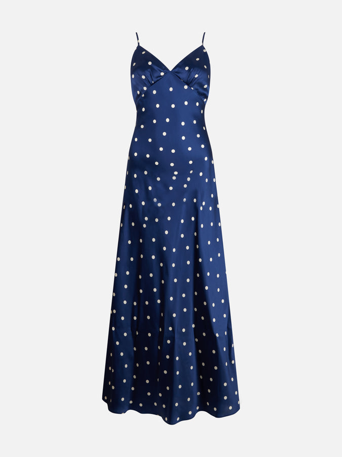 Mc2 Saint Barth Woman pure silk slip dress Ravel with polka dots print Soddisfazione Garantita