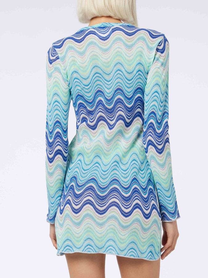Mc2 Saint Barth Abito corto da donna azzurro in maglia raschel Imany Fino al 65% di sconto