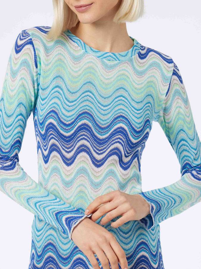 Mc2 Saint Barth Abito corto da donna azzurro in maglia raschel Imany Fino al 65% di sconto
