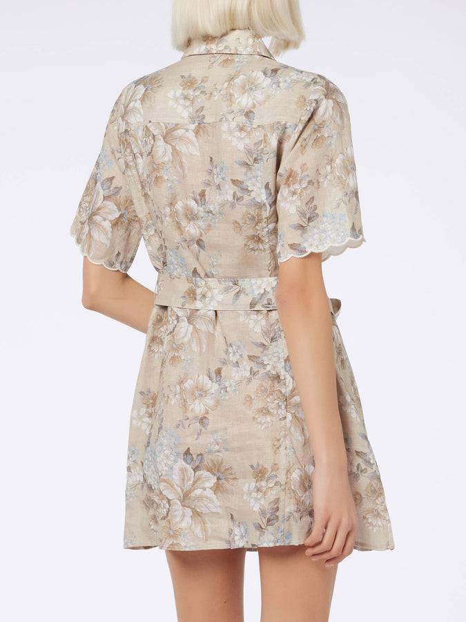 Mc2 Saint Barth Abito da donna in lino a fiori Hermione Shopping Online