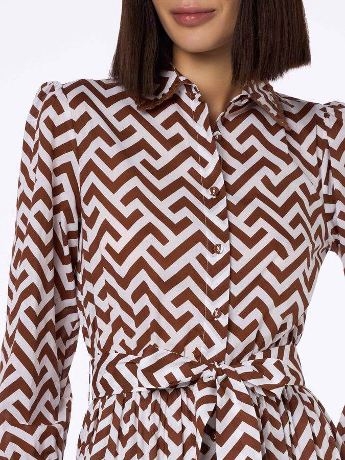 Mc2 Saint Barth Zigazag print woman cotton dress Jensen Affare Del Giorno