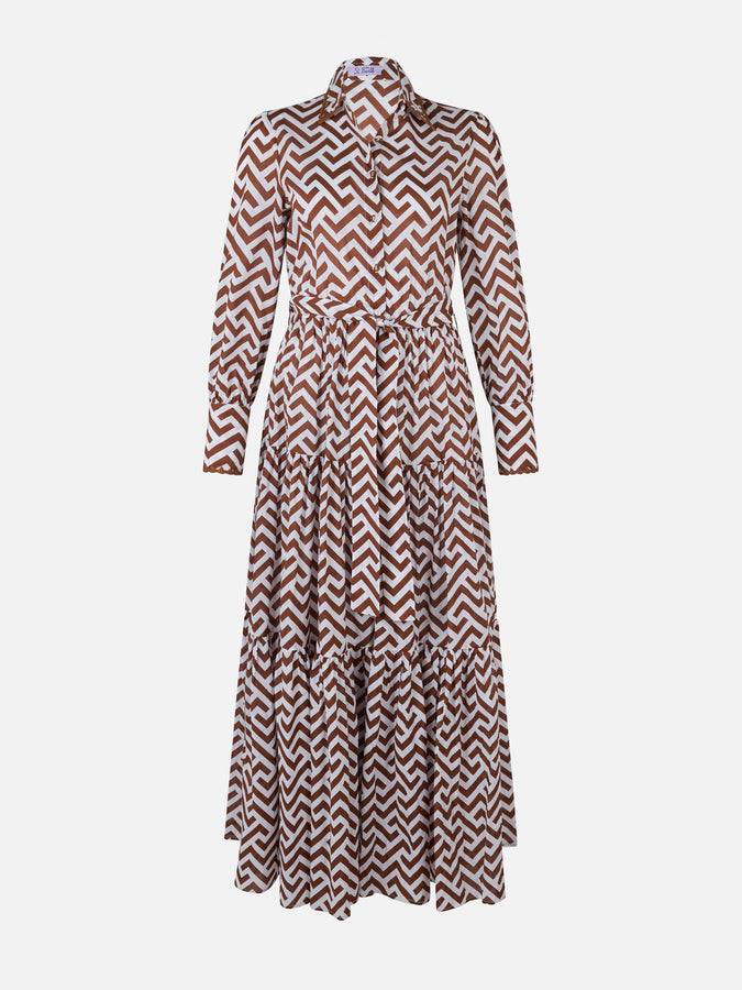 Mc2 Saint Barth Zigazag print woman cotton dress Jensen Affare Del Giorno