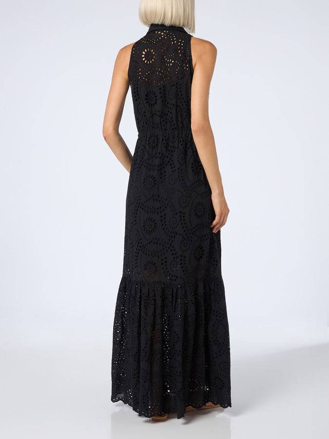 Mc2 Saint Barth Woman black Sangallo lace halterneck dress In Vendita