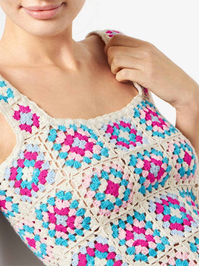 Mc2 Saint Barth Abito da donna all'uncinetto multicolore Nuovo