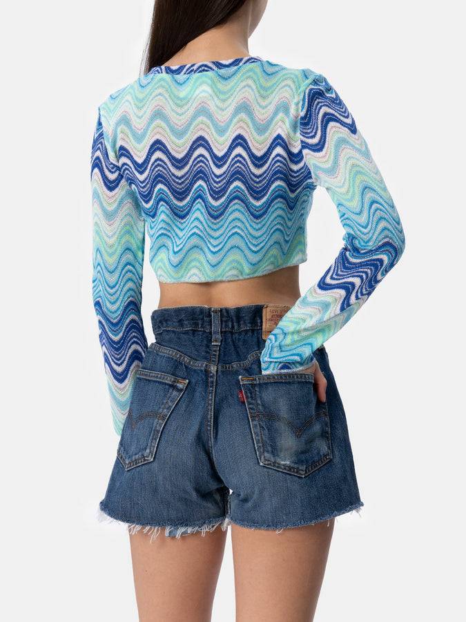 Mc2 Saint Barth T-shirt cropped Siviglia da donna in maglia raschel Negozi Online