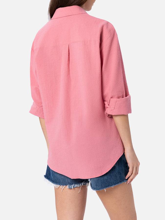 Mc2 Saint Barth Woman pink seersucker shirt Aisha Acquista Ora