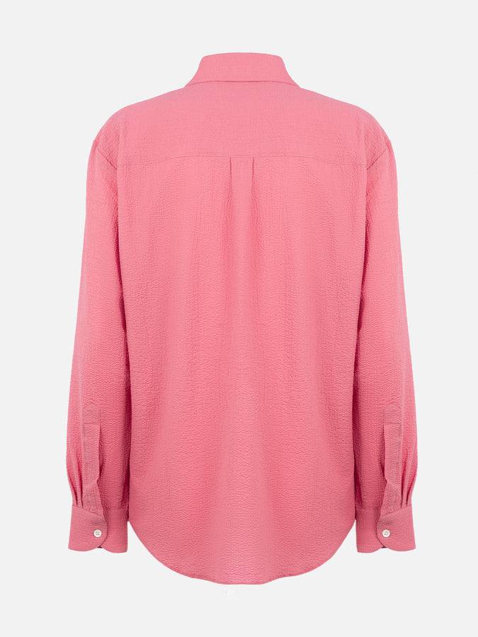Mc2 Saint Barth Woman pink seersucker shirt Aisha Acquista Ora