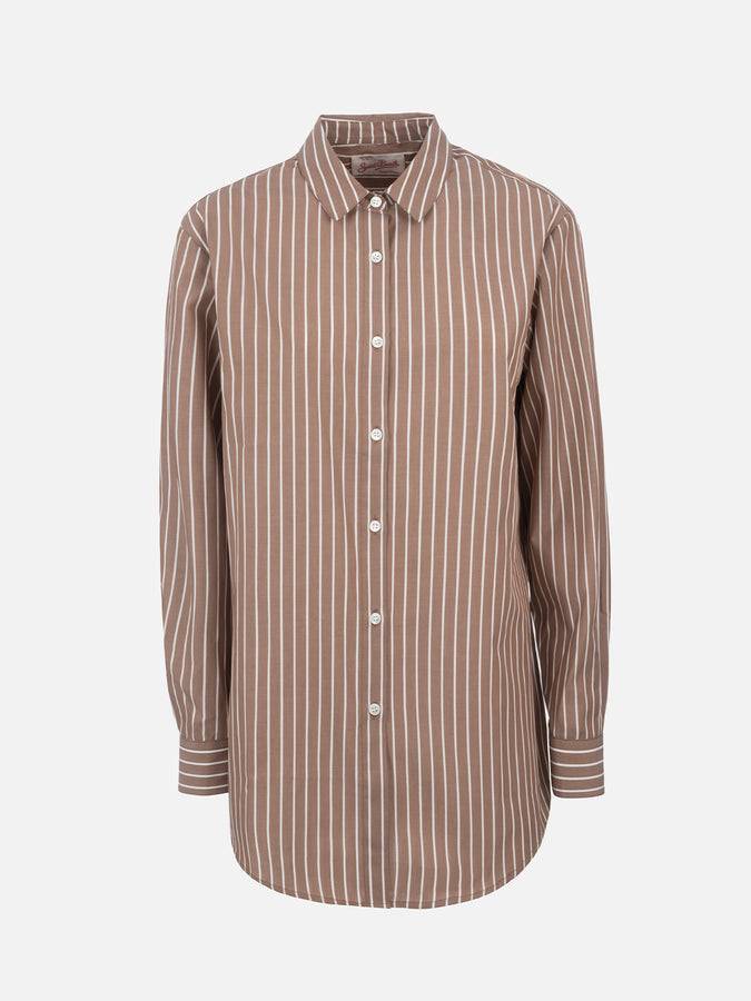 Mc2 Saint Barth Camicia over da donna Brigitte in cotone stampa righe Shopping Online