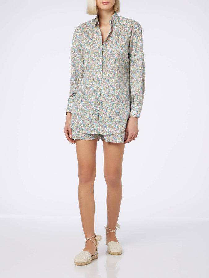 Mc2 Saint Barth Camicia over da donna in cotone con stampa Emma & Georgina Brigitte | REALIZZATO CON TESSUTO LIBERTY Economico