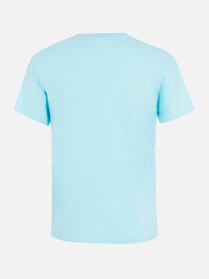 Mc2 Saint Barth Woman water green cotton jersey crewneck t-shirt Emilie with rhinestones Online