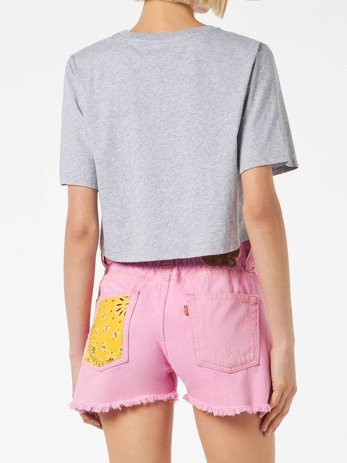 Mc2 Saint Barth T-shirt crop da donna con stampa Angelo Fiorucci | FIORUCCI EDIZIONE SPECIALE I Più Venduti