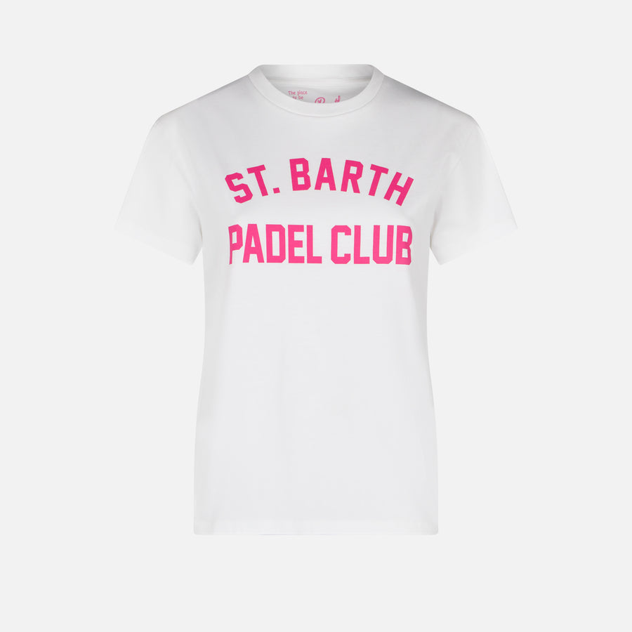 Mc2 Saint Barth T-shirt da donna in cotone con stampa St. Barth Padel Club Negozio